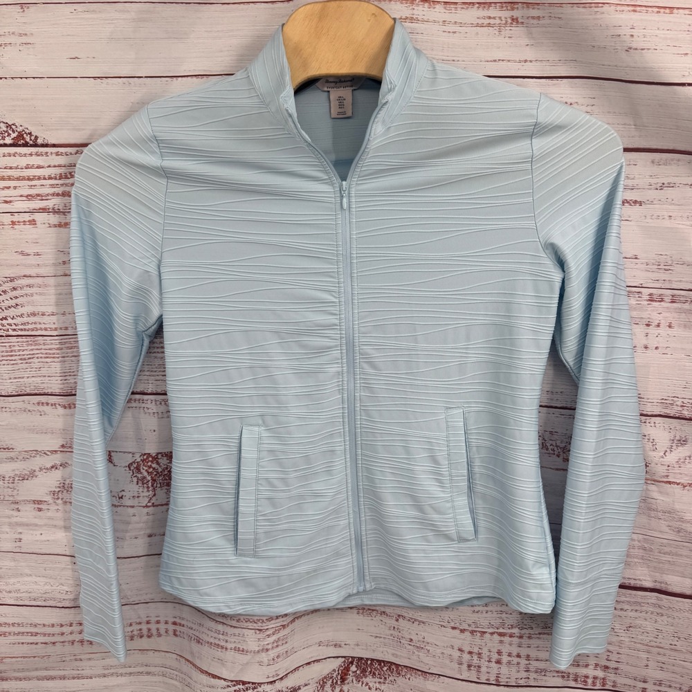 Tommy Bahama Everyday Active Jacket Womens  Large‎ Light Blue Zip Up Performance